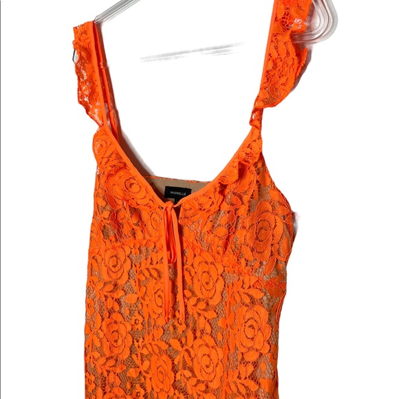 Majorelle | Sunbeams Lace Mini Dress Neon Orange L - Picture 5 of 7